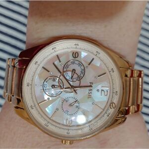 Fossil BQ 1681 Rose Gold stainless swarovski crystal prism dial watch